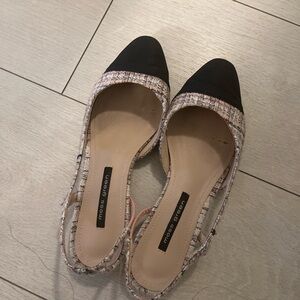 Women's Black and Cream Slingback Shoes from Korea